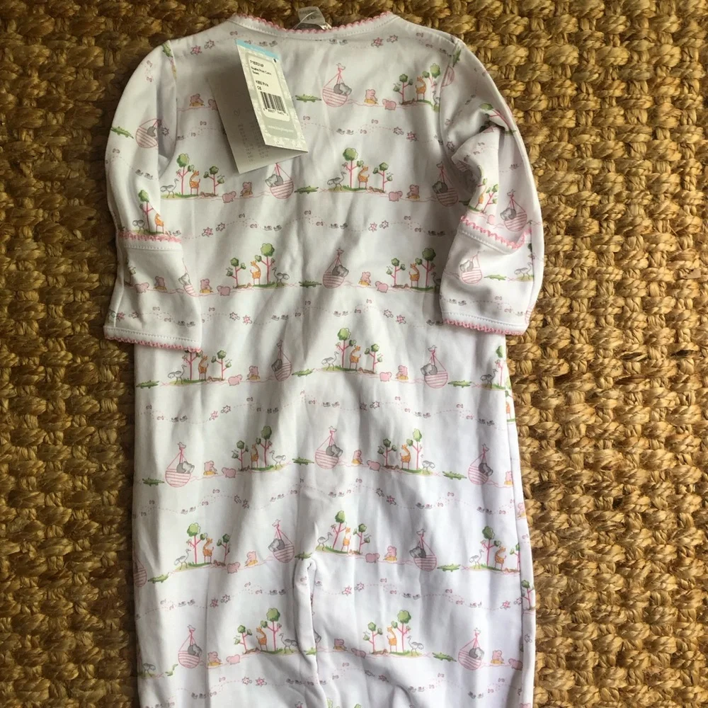 New w Tag: Kissy Kissy Noahs Print Convertible Gown. Size 0 to 6 months